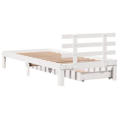 Bed Frame with Drawers without Mattress White 100x200 cm