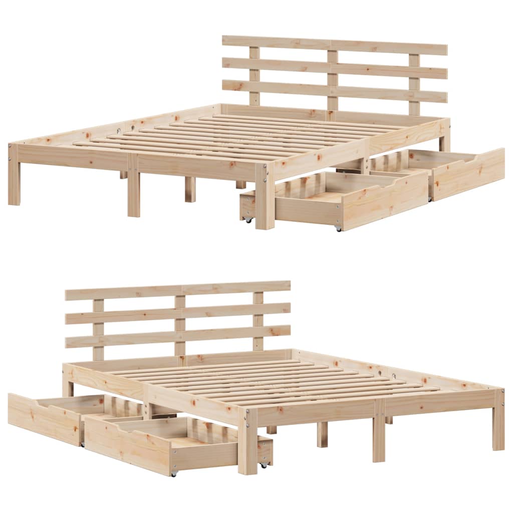 Bed Frame with Drawers without Mattress 120x200 cm