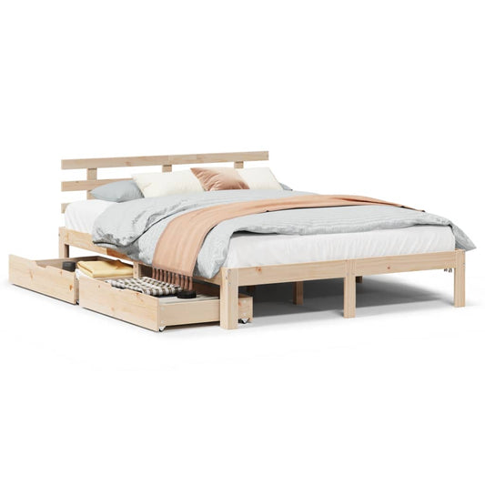 Bed Frame with Drawers without Mattress 120x200 cm