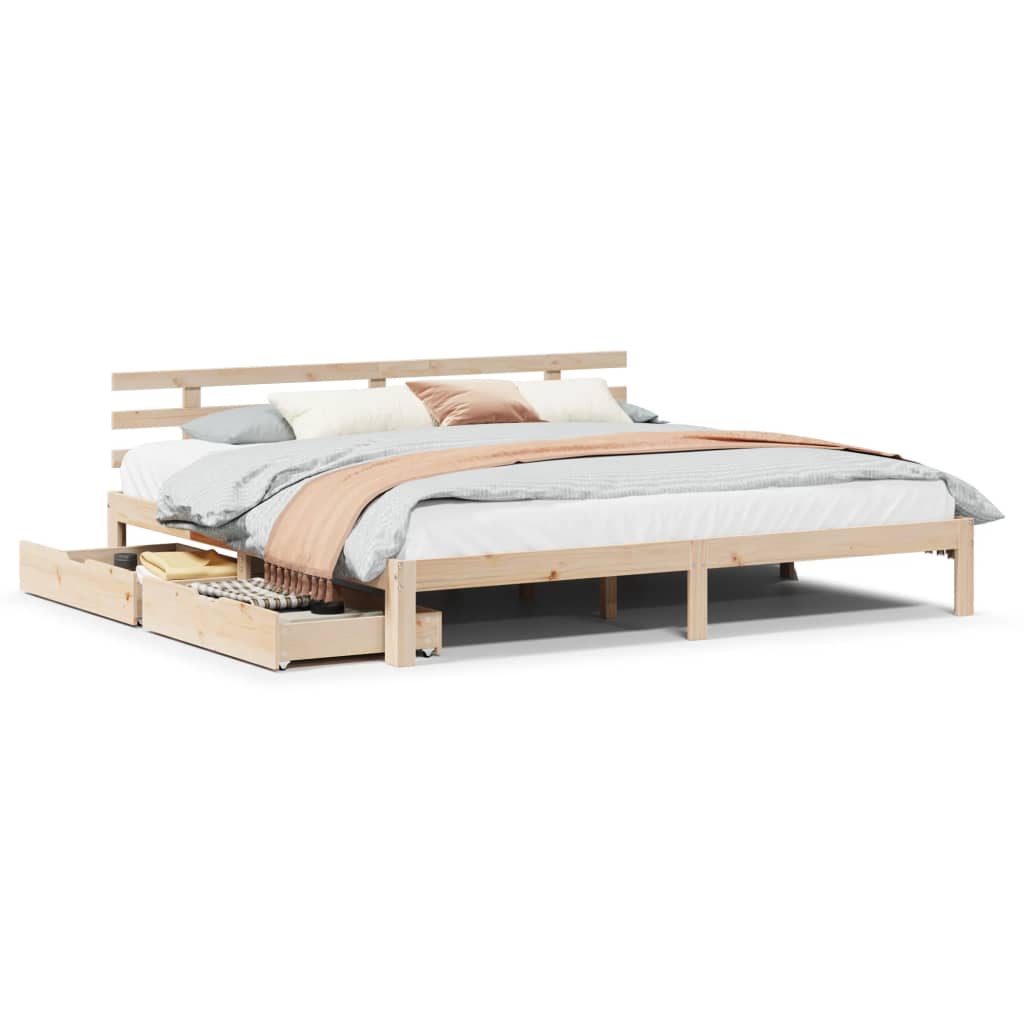 Bed Frame with Drawers without Mattress 180x200 cm Super King