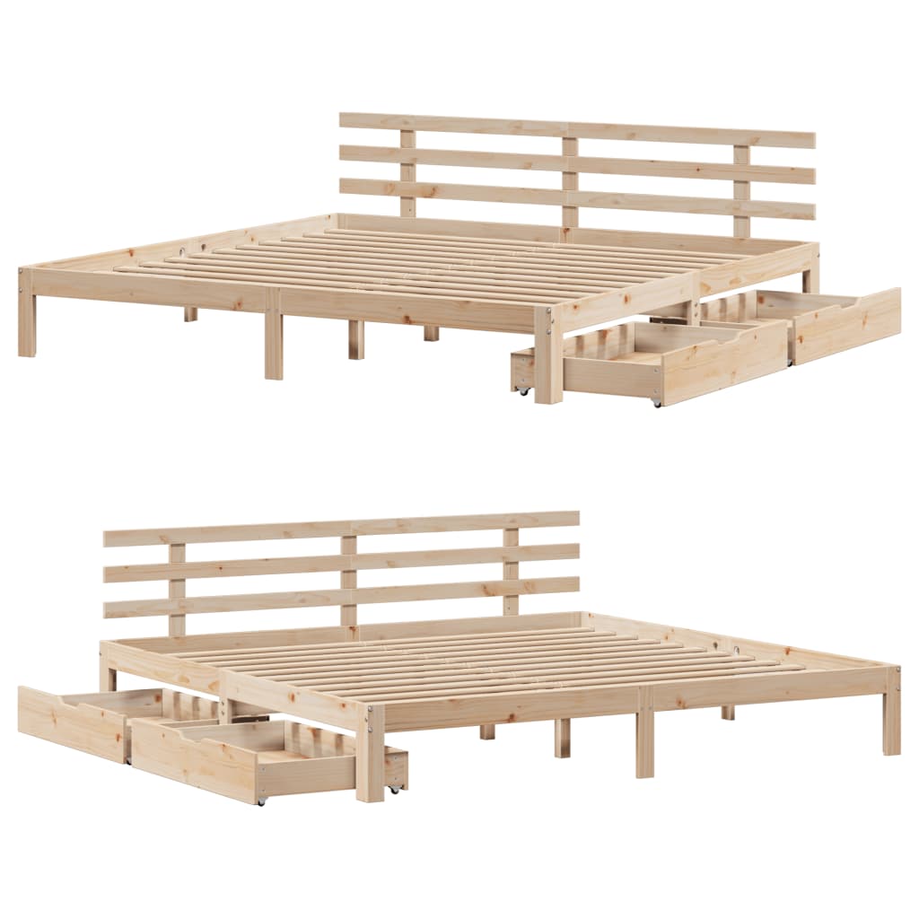 Bed Frame with Drawers without Mattress 180x200 cm Super King