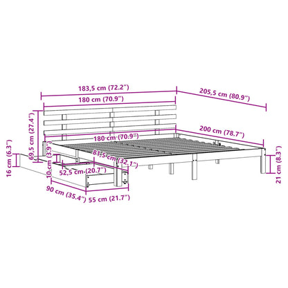 Bed Frame with Drawers without Mattress 180x200 cm Super King