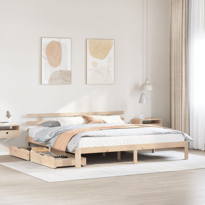 Bed Frame with Drawers without Mattress 180x200 cm Super King