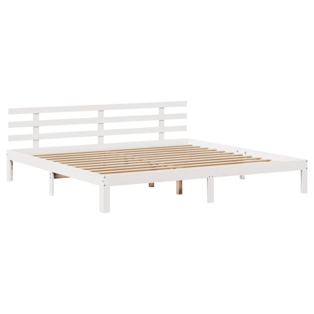 Bed Frame with Drawers without Mattress White 180x200 cm Super King