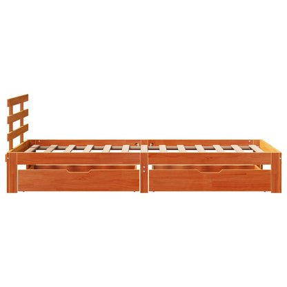 Bed Frame with Drawers without Mattress Wax Brown 75x190 cm Small Single