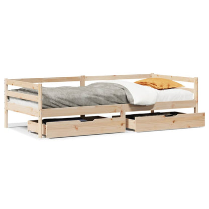 Daybed with Drawers without Mattress 90x200 cm Solid Wood