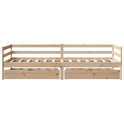 Daybed with Drawers without Mattress 90x200 cm Solid Wood