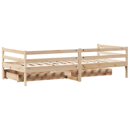 Daybed with Drawers without Mattress 90x200 cm Solid Wood