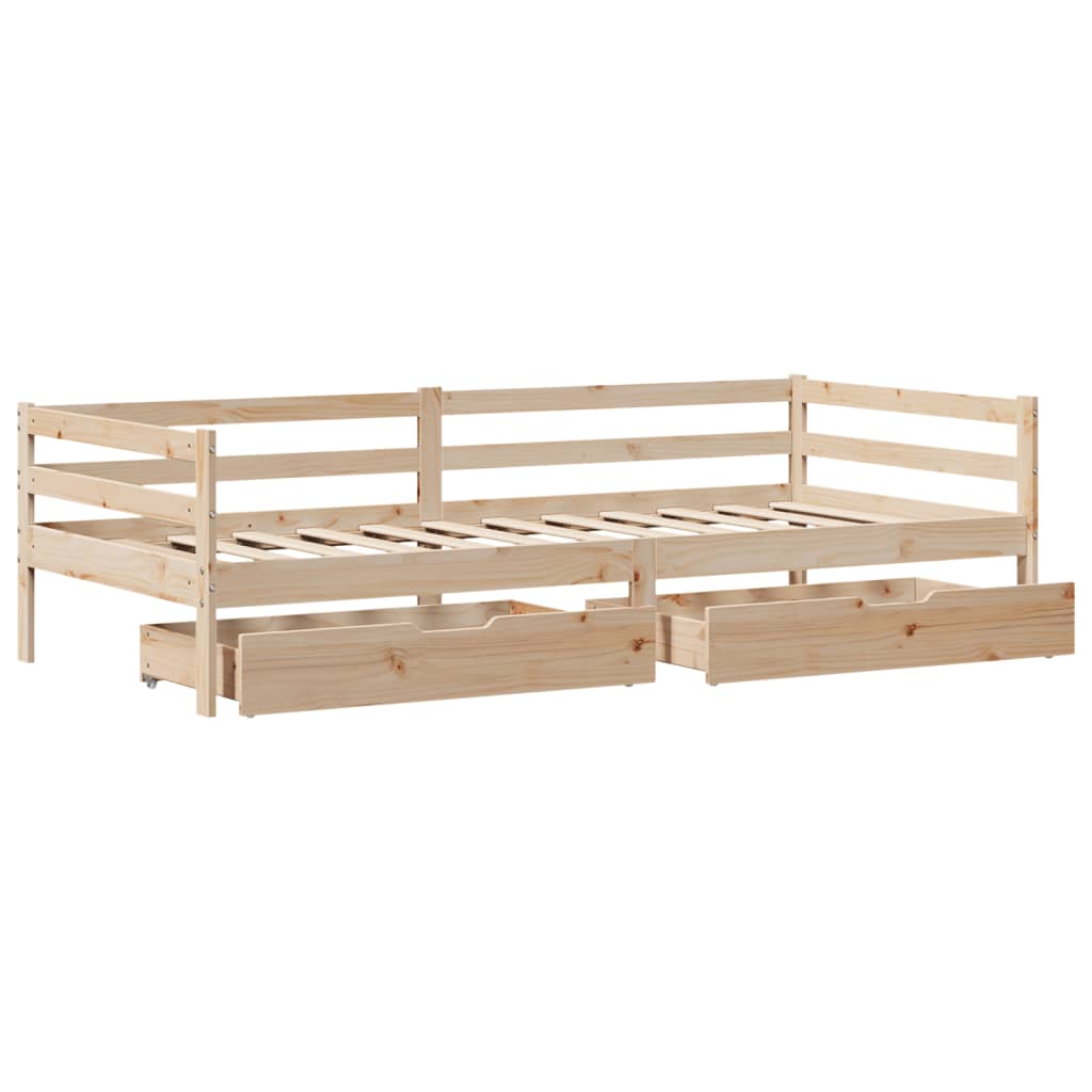 Daybed with Drawers without Mattress 90x200 cm Solid Wood