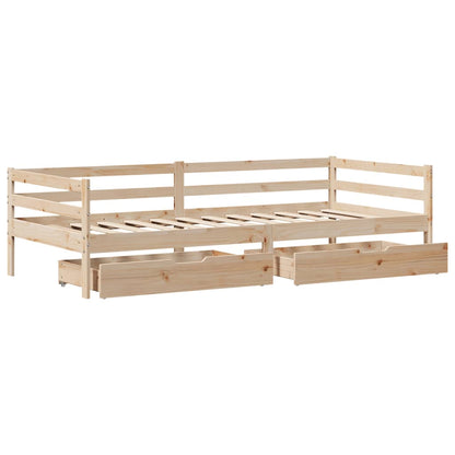 Daybed with Drawers without Mattress 90x200 cm Solid Wood