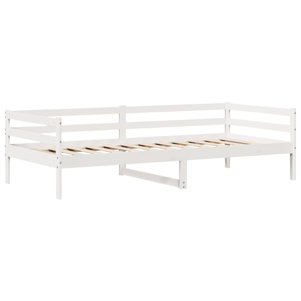 Daybed with Drawers without Mattress White 90x200 cm Solid Wood