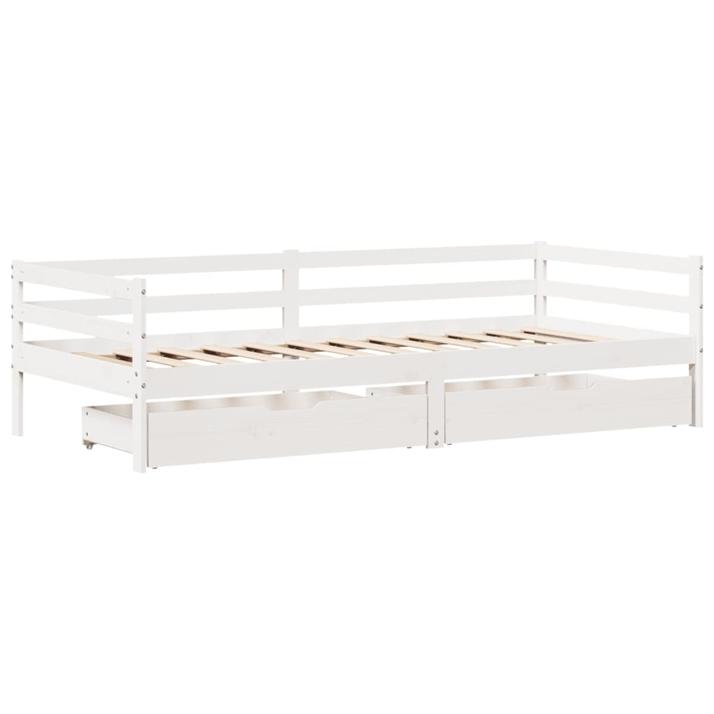 Daybed with Drawers without Mattress 90x200 cm Solid Wood