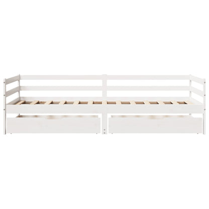 Daybed with Drawers without Mattress 90x200 cm Solid Wood