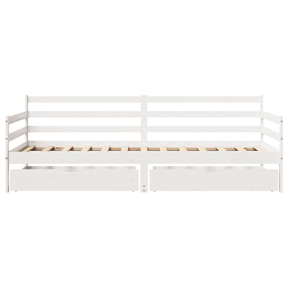 Daybed with Drawers without Mattress 90x200 cm Solid Wood