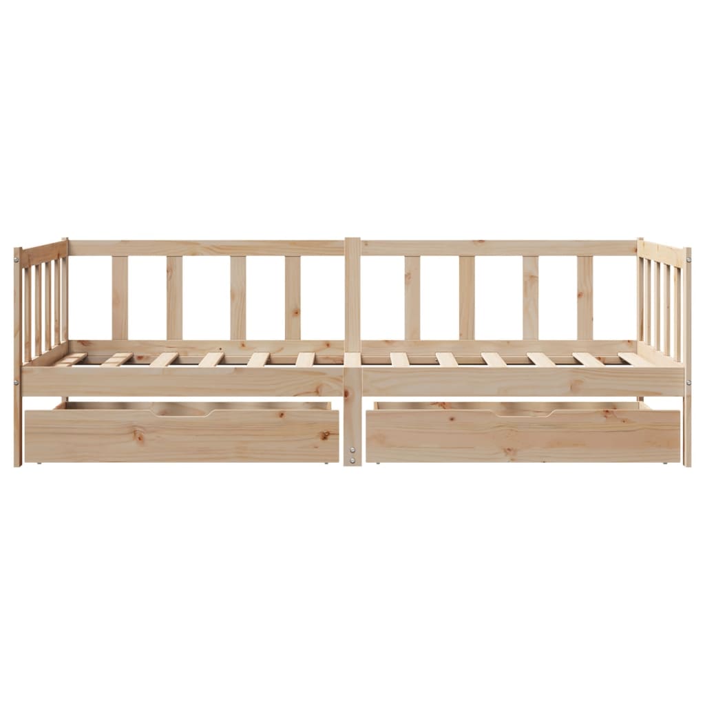 Daybed with Drawers without Mattress 90x200 cm Solid Wood