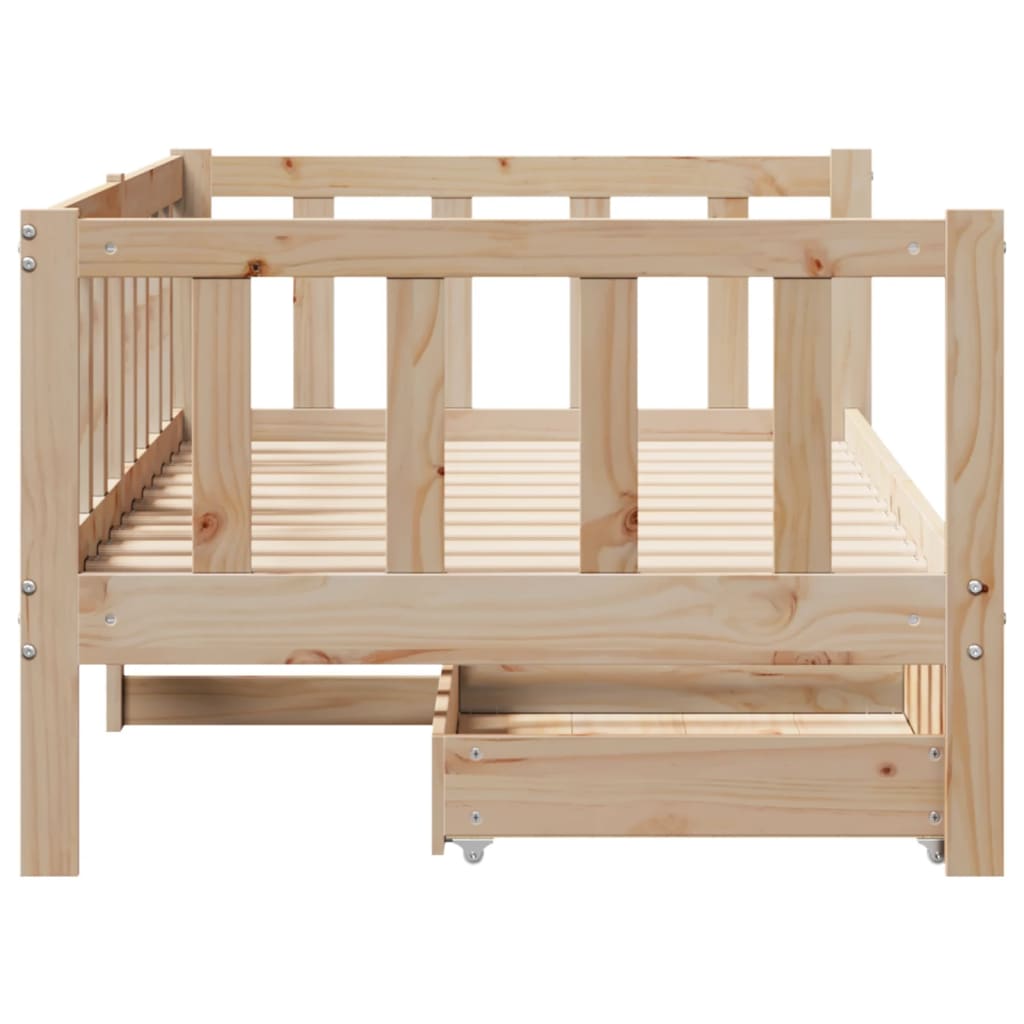 Daybed with Drawers without Mattress 90x200 cm Solid Wood