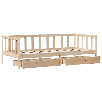 Daybed with Drawers without Mattress 90x200 cm Solid Wood