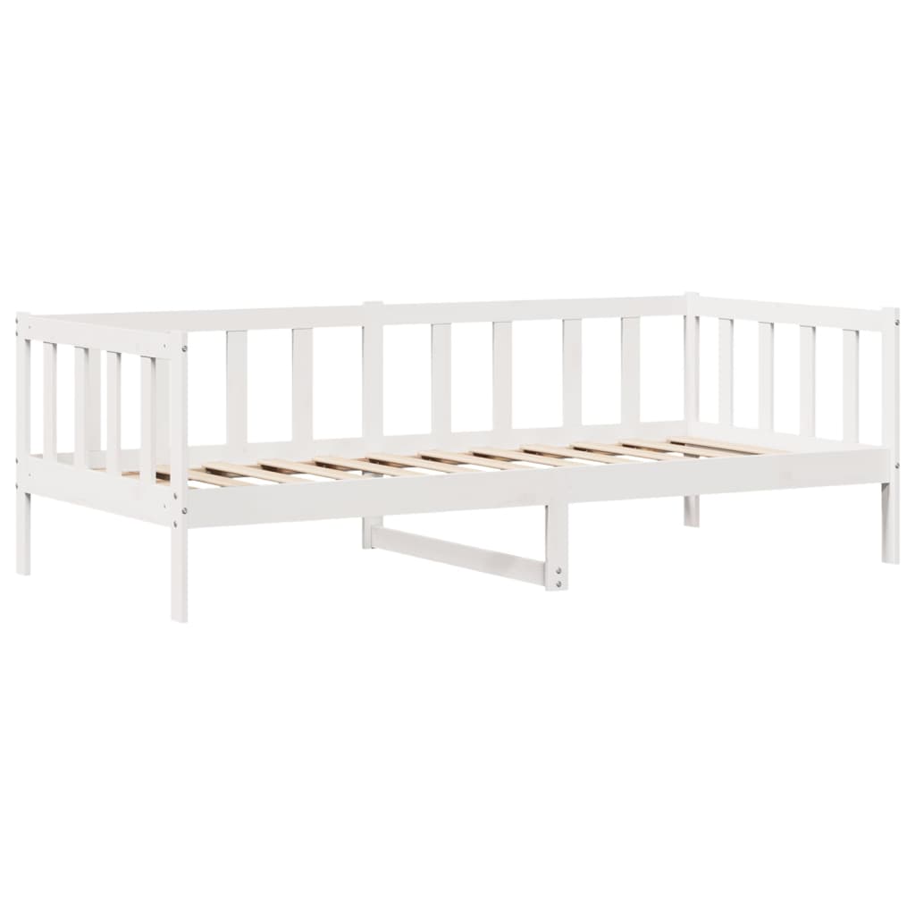 Daybed with Drawers without Mattress White 90x200 cm Solid Wood