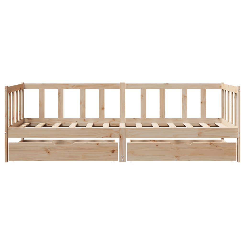 Daybed with Drawers without Mattress 90x190 cm Single Solid Wood