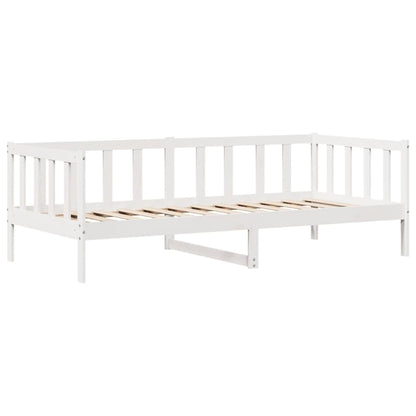 Daybed with Drawers without Mattress White 90x190 cm Single Solid Wood