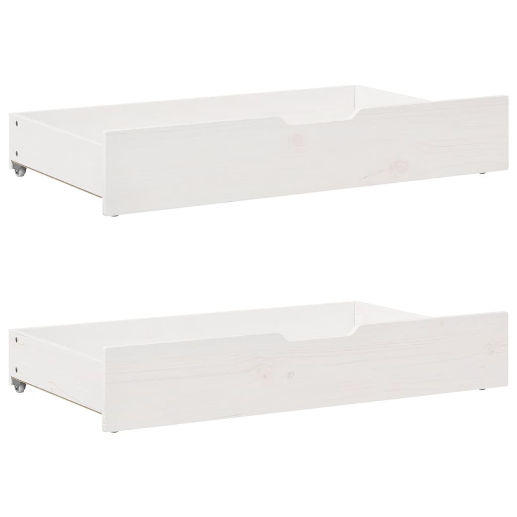 Daybed with Drawers without Mattress White 90x190 cm Single Solid Wood