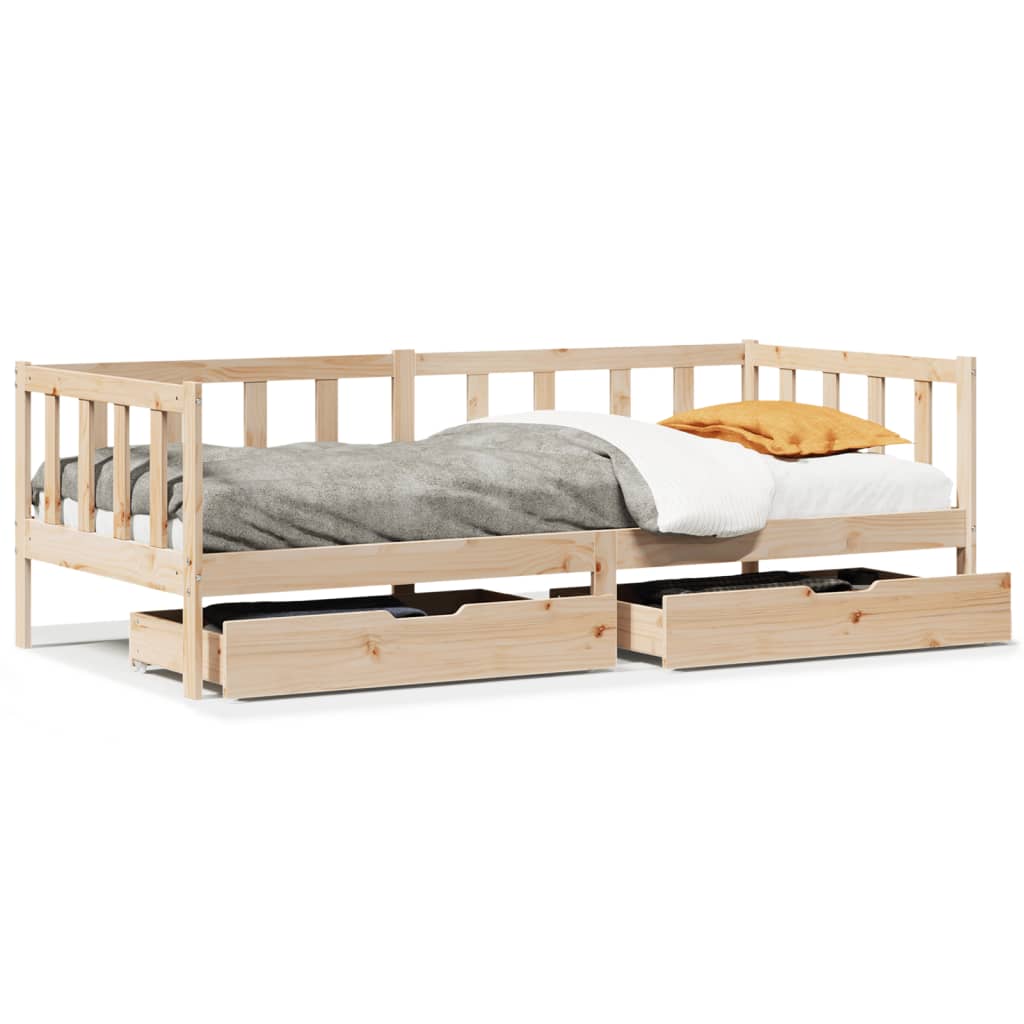 Daybed with Drawers without Mattress 80x200 cm Solid Wood