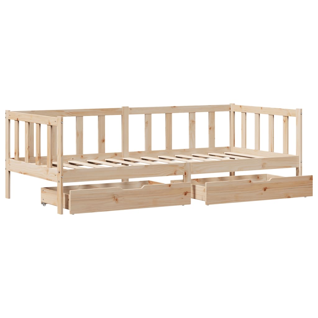 Daybed with Drawers without Mattress 80x200 cm Solid Wood