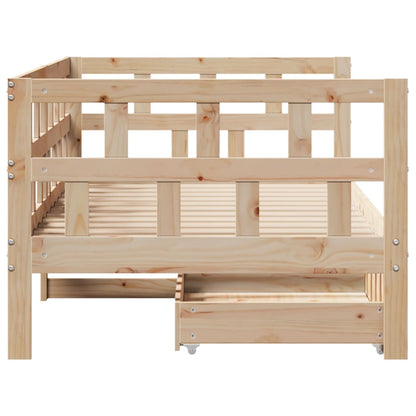 Daybed with Drawers without Mattress 90x200 cm Solid Wood