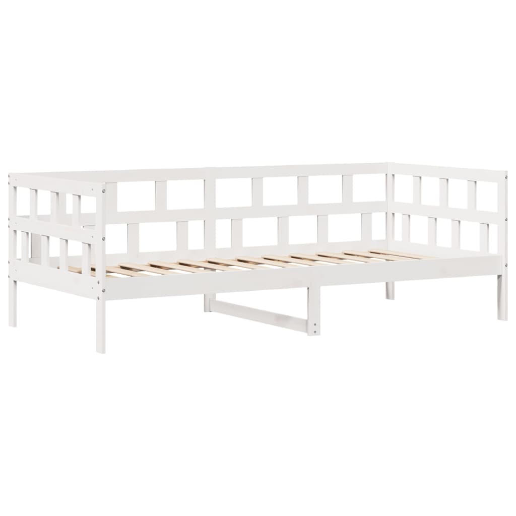 Daybed with Drawers without Mattress White 90x200 cm Solid Wood