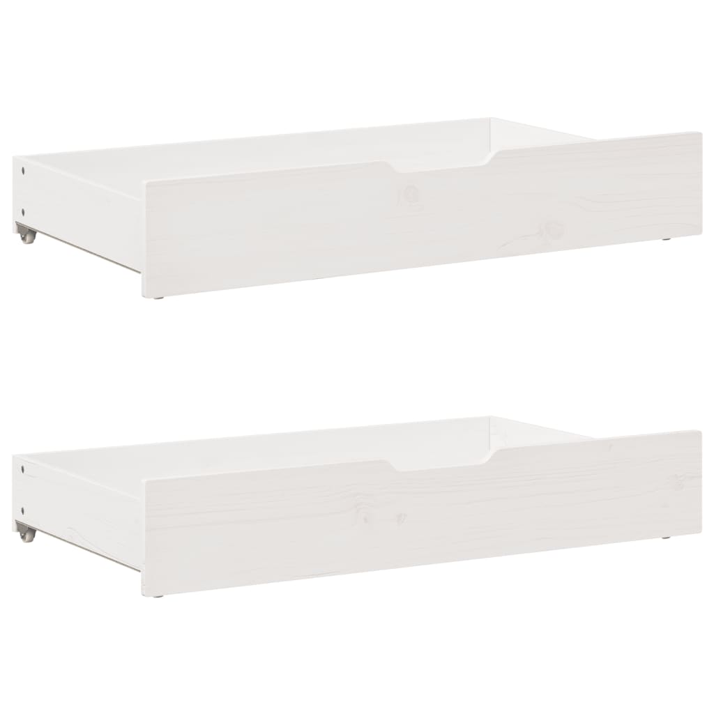 Daybed with Drawers without Mattress White 90x200 cm Solid Wood