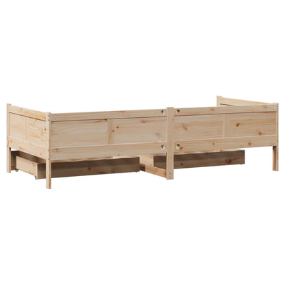 Daybed with Drawers without Mattress 90x190 cm Single Solid Wood