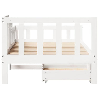 Daybed with Drawers without Mattress White 80x200 cm Solid Wood