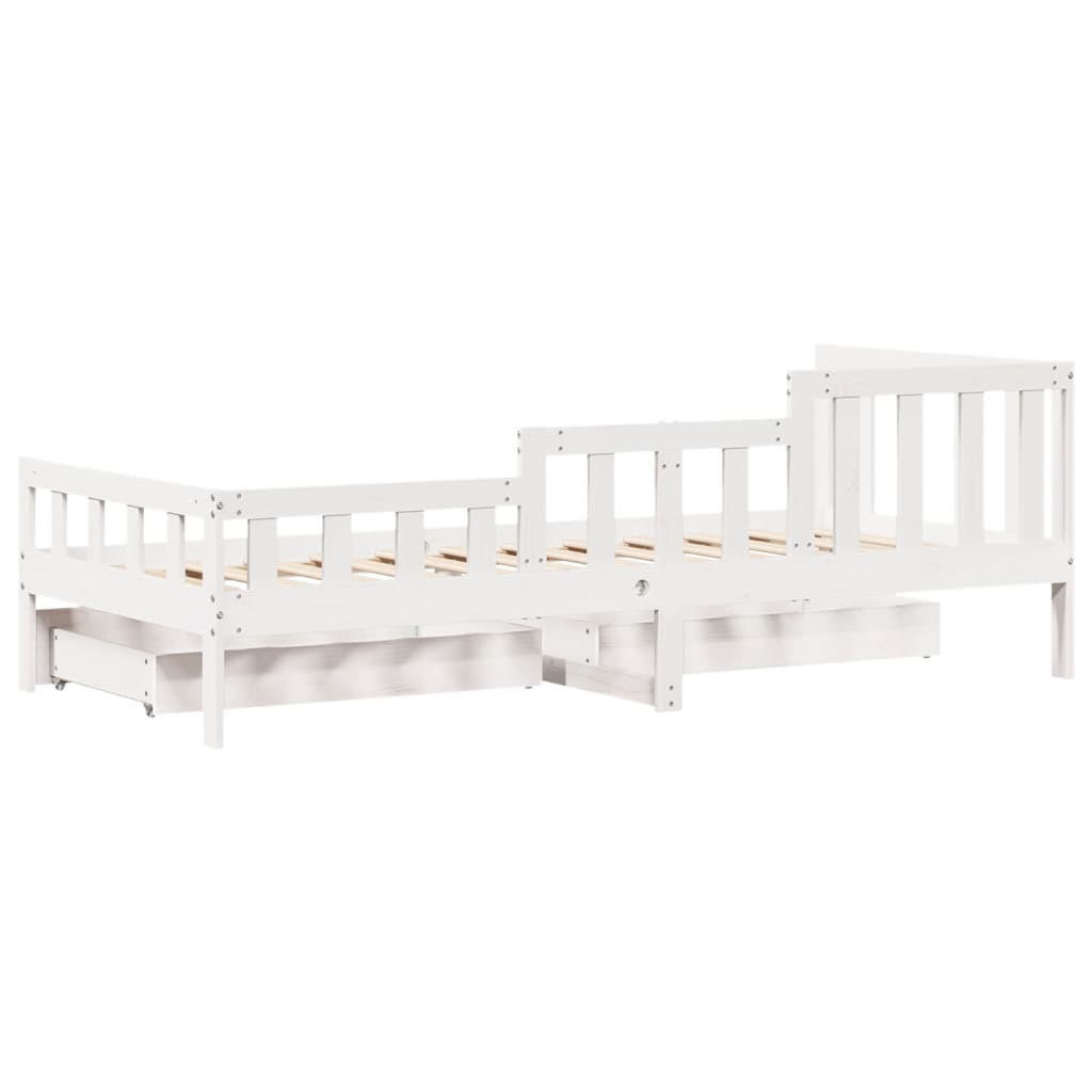 Daybed with Drawers without Mattress White 80x200 cm Solid Wood