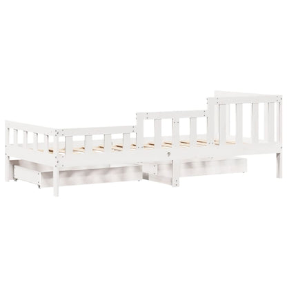 Daybed with Drawers without Mattress White 80x200 cm Solid Wood