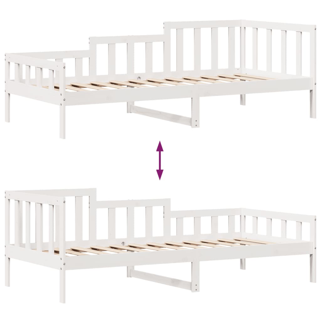 Daybed with Drawers without Mattress White 80x200 cm Solid Wood