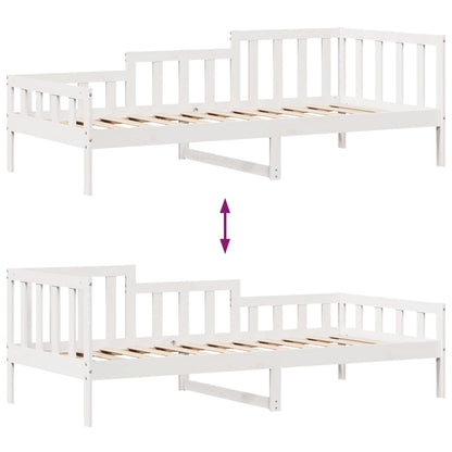 Daybed with Drawers without Mattress White 90x200 cm Solid Wood