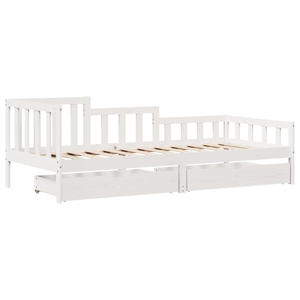 Daybed with Drawers without Mattress 90x190 cm Single Solid Wood