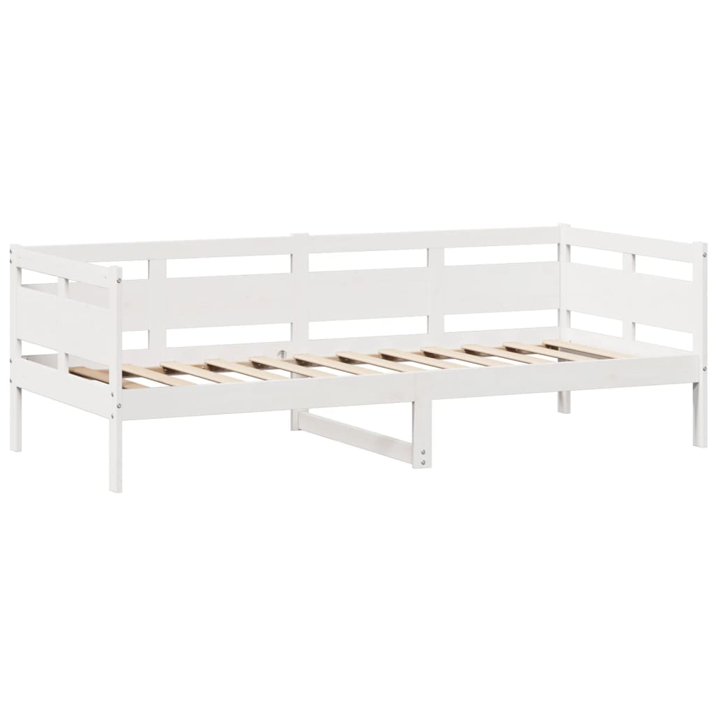 Daybed with Drawers without Mattress White 90x200 cm Solid Wood