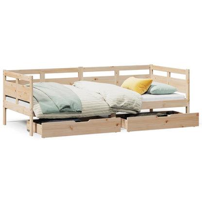 Daybed with Drawers without Mattress 80x200 cm Solid Wood