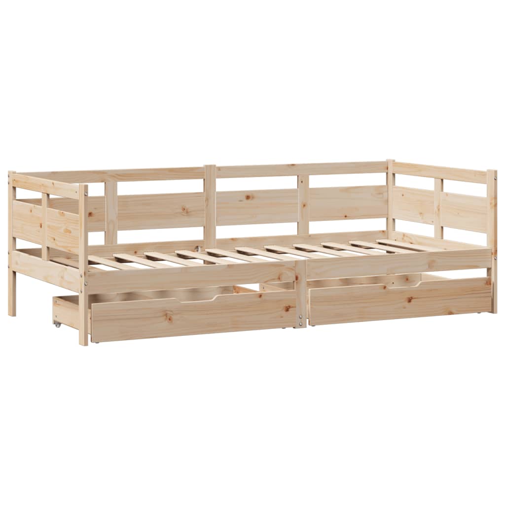 Daybed with Drawers without Mattress 80x200 cm Solid Wood