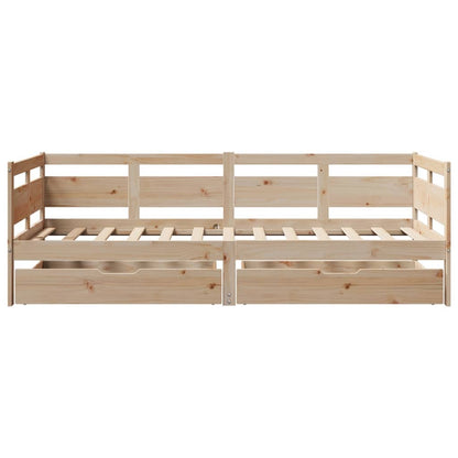 Daybed with Drawers without Mattress 80x200 cm Solid Wood