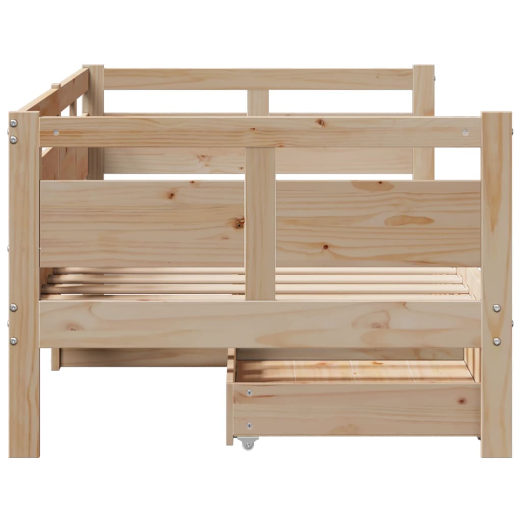 Daybed with Drawers without Mattress 80x200 cm Solid Wood