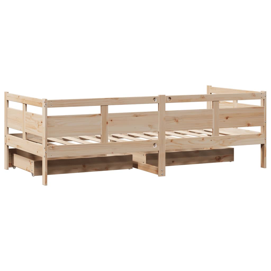 Daybed with Drawers without Mattress 80x200 cm Solid Wood