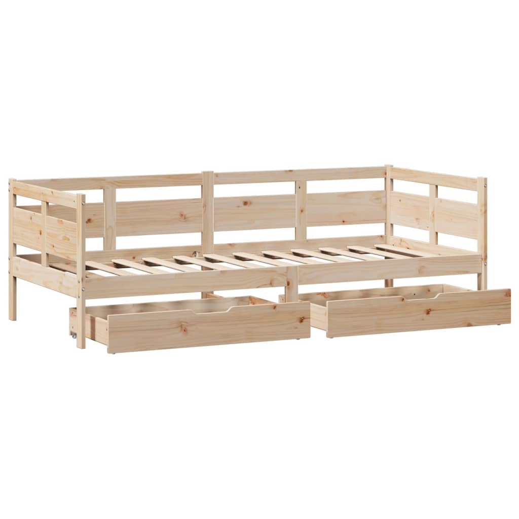 Daybed with Drawers without Mattress 80x200 cm Solid Wood