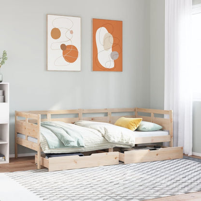 Daybed with Drawers without Mattress 80x200 cm Solid Wood