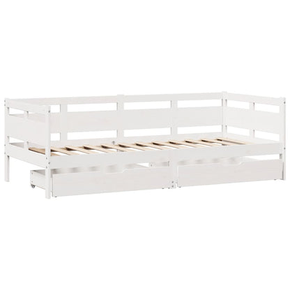 Daybed with Drawers without Mattress White 80x200 cm Solid Wood