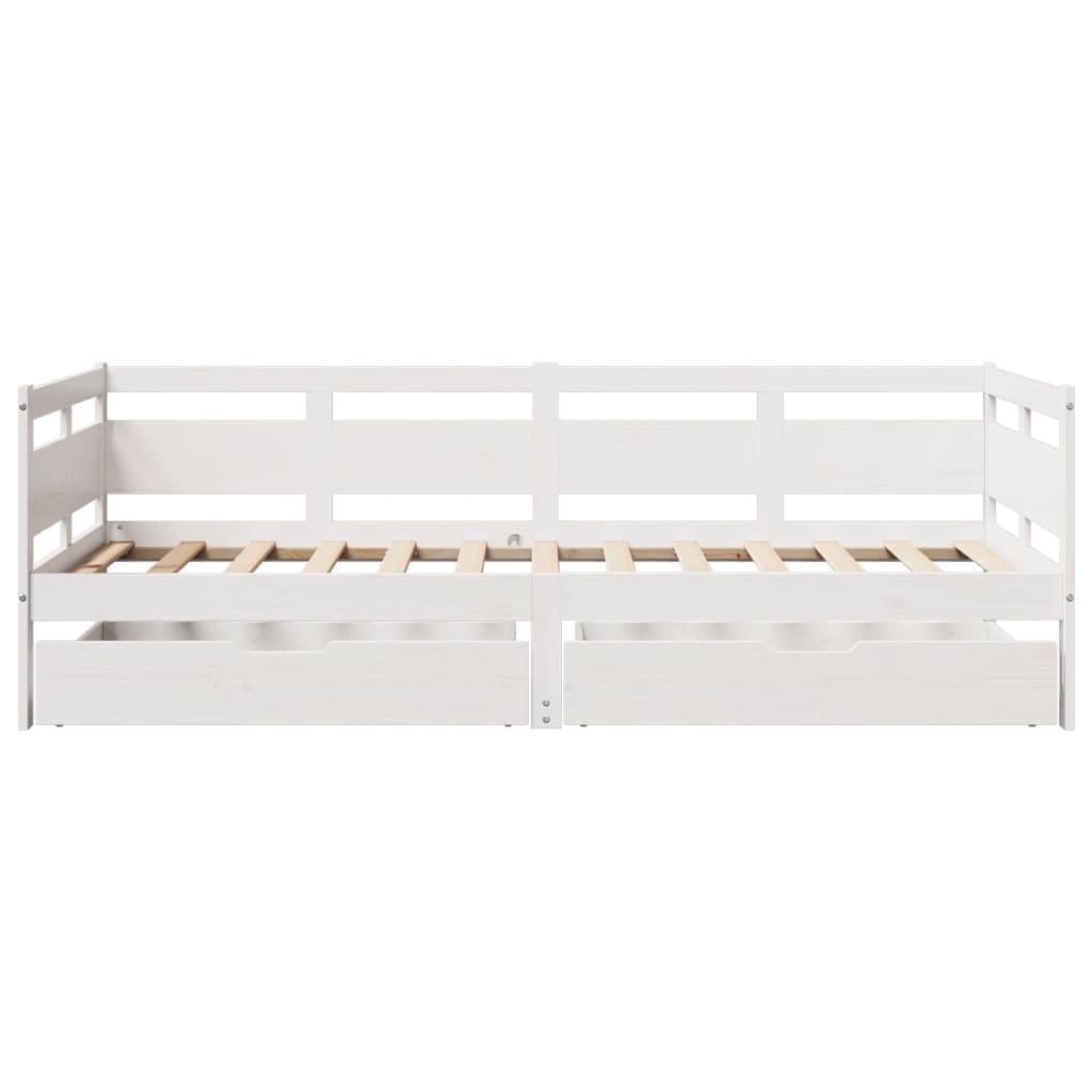 Daybed with Drawers without Mattress White 80x200 cm Solid Wood