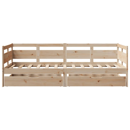 Daybed with Drawers without Mattress 90x190 cm Single Solid Wood