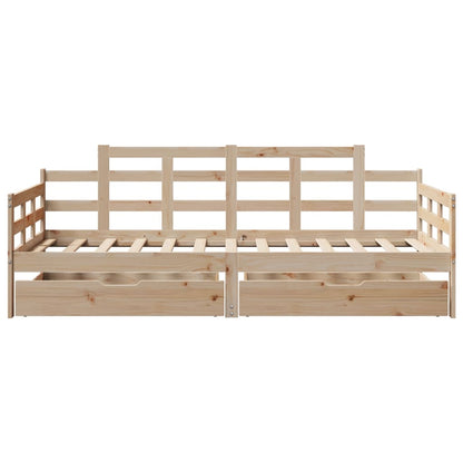 Daybed with Drawers without Mattress 90x200 cm Solid Wood