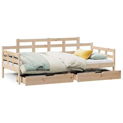 Daybed with Drawers without Mattress 80x200 cm Solid Wood